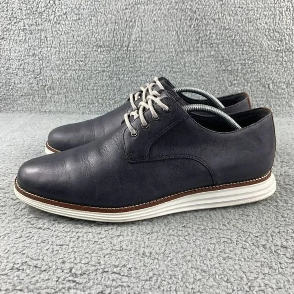 Cole haan original Classic Grand Plain Oxford Shoes Mens 11 M Navy‎ Lace Up - Picture 5 of 14